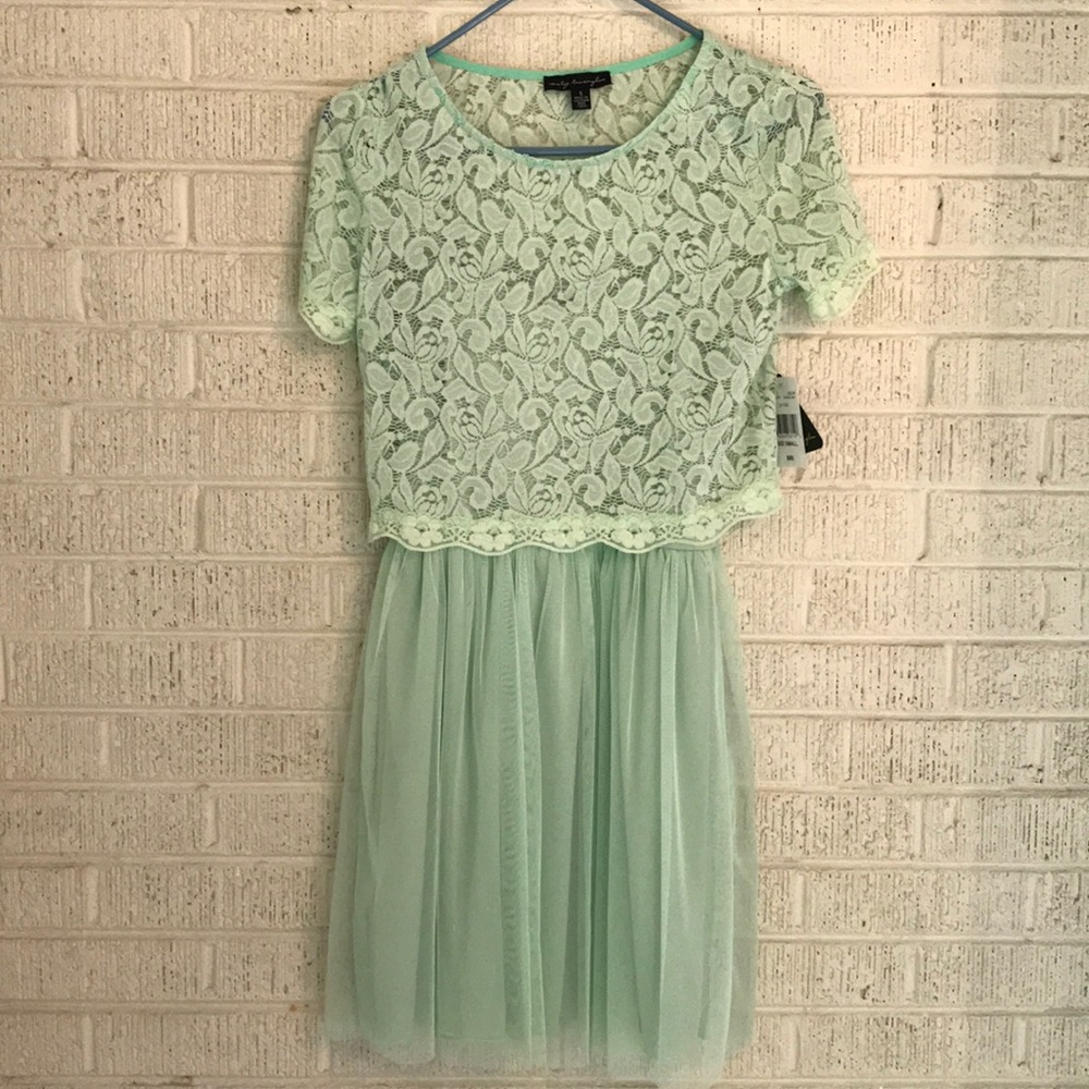 Pastel mint tulle/lace party dress